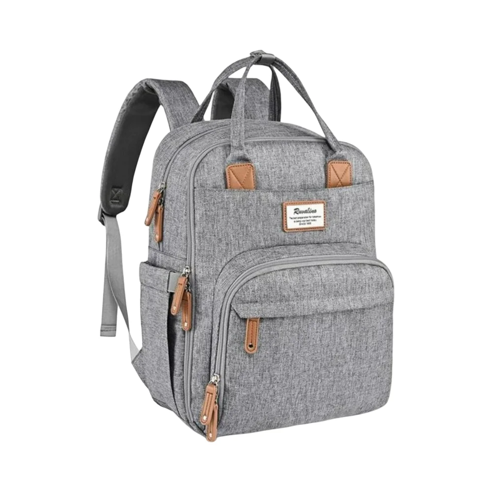 1 New Ruvalino Gray Baby Bag with Multiple Compartments